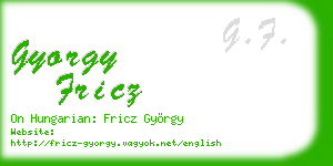 gyorgy fricz business card